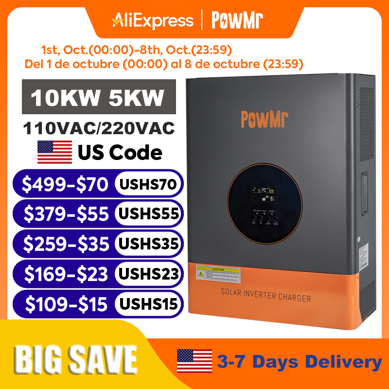 PowMr 10KW 5KW Split Phase Inv - Split Phase Inverter 10Kw 110V 220V 评论和价格