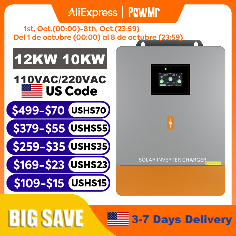 PowMr 12KW 10KW Split Phase In - Split Phase Inverter 10Kw 110V 220V 评论和价格