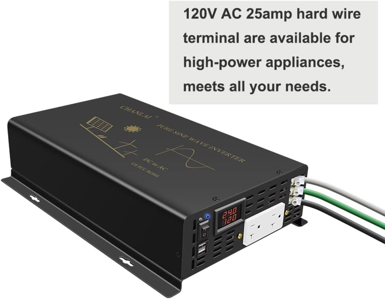 3000W Pure Sine Wave Solar Pow - Inverter Pure Sine Wave 60Hz 120V 3000W 评论和价格